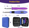 Zcvtbye 22-Size Lighted Digital Crochet Hook Set