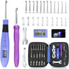 Zcvtbye 22-Size Lighted Digital Crochet Hook Set